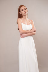 Alma | Rochie cununie midi din crep mătase