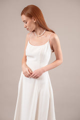 Alma | Rochie cununie midi din crep mătase