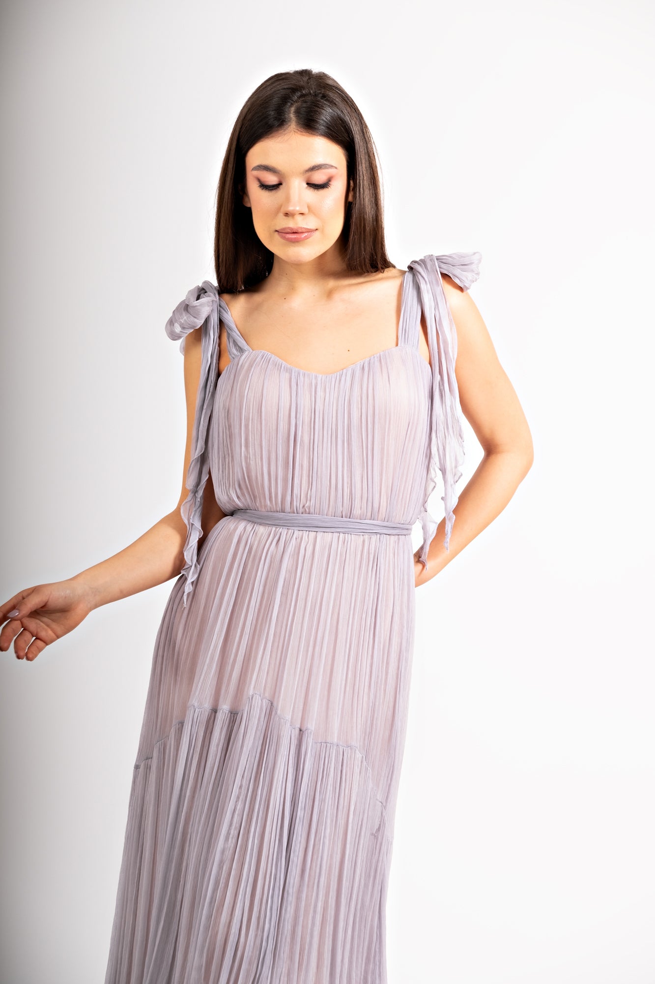 Rochie de ocazie lunga plisata Heather