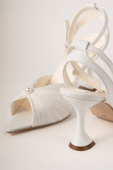 Pantofi de mireasă decupați din satin Eva