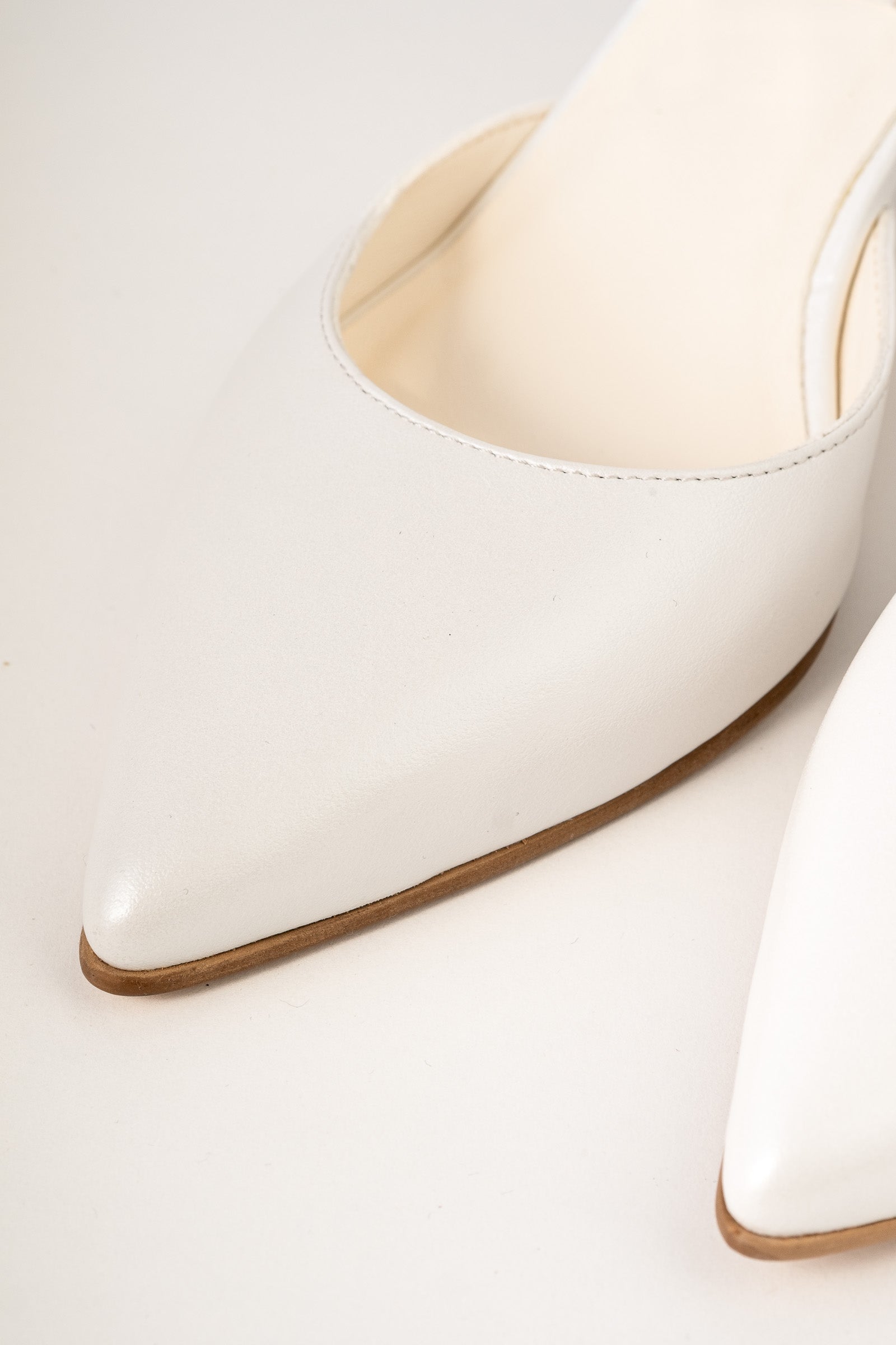 Pantofi de mireasă din piele alb satinat ELIDA