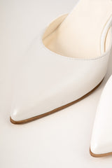 Pantofi de mireasă din piele alb satinat ELIDA