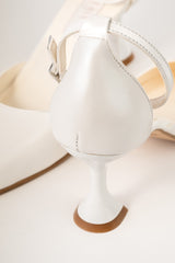 Pantofi de mireasă din piele alb satinat ELIDA