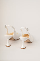 Pantofi de mireasă din piele, îmbrăcați în dantelă Clarisse