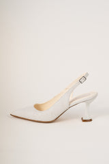 Pantofi de mireasă din piele, îmbrăcați în dantelă Clarisse