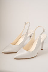Pantofi de mireasă eleganți din piele și mătase satinată Mara