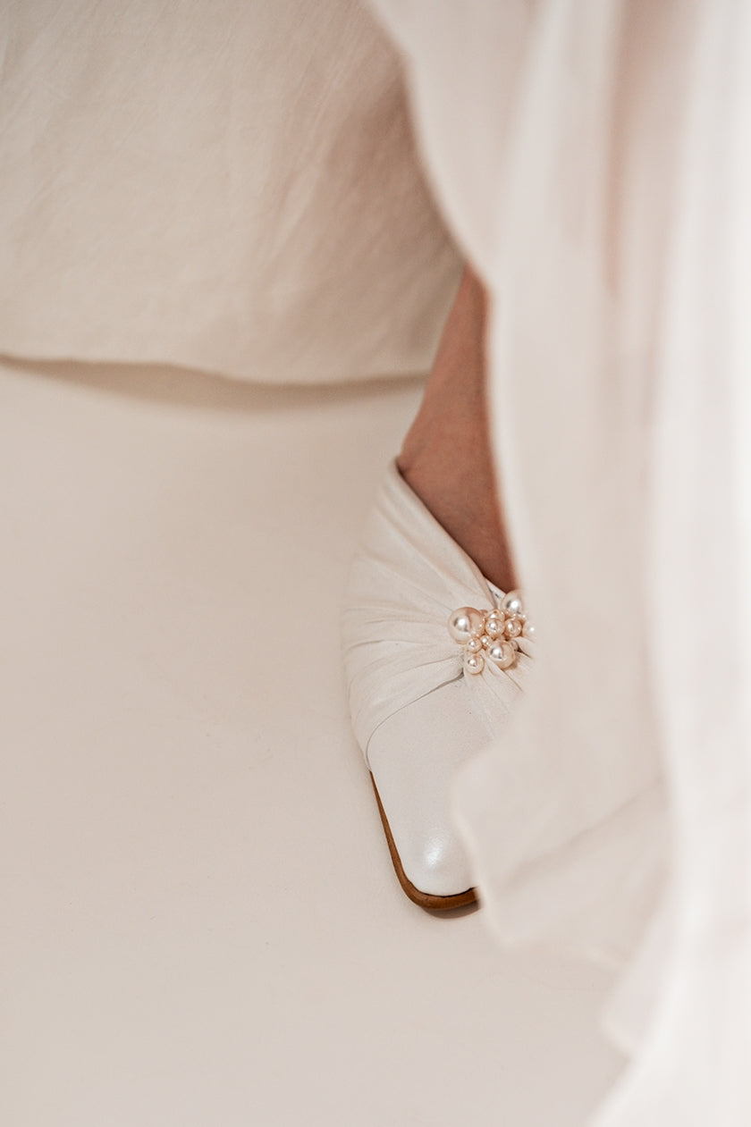 Pantofi de mireasa comozi, piele satinata Dianna