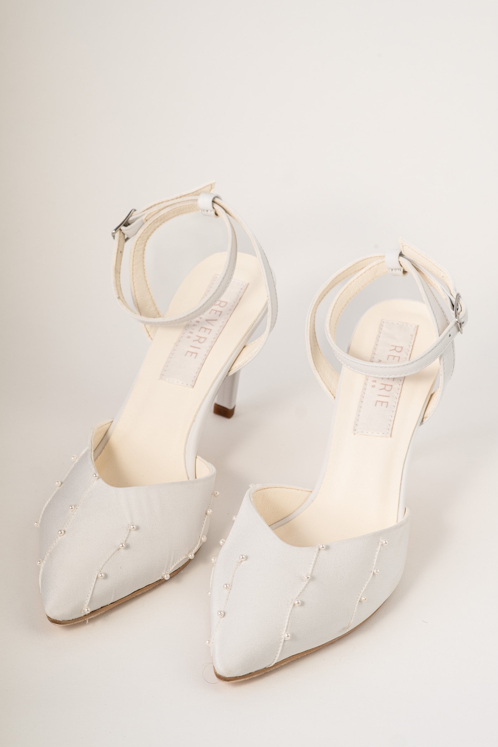 Pantofi de mireasa din matase cu perle LYRA