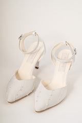 Pantofi de mireasa din matase cu perle LYRA