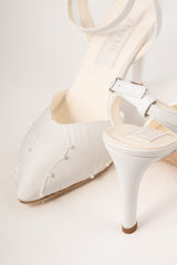 Pantofi de mireasa din matase cu perle LYRA