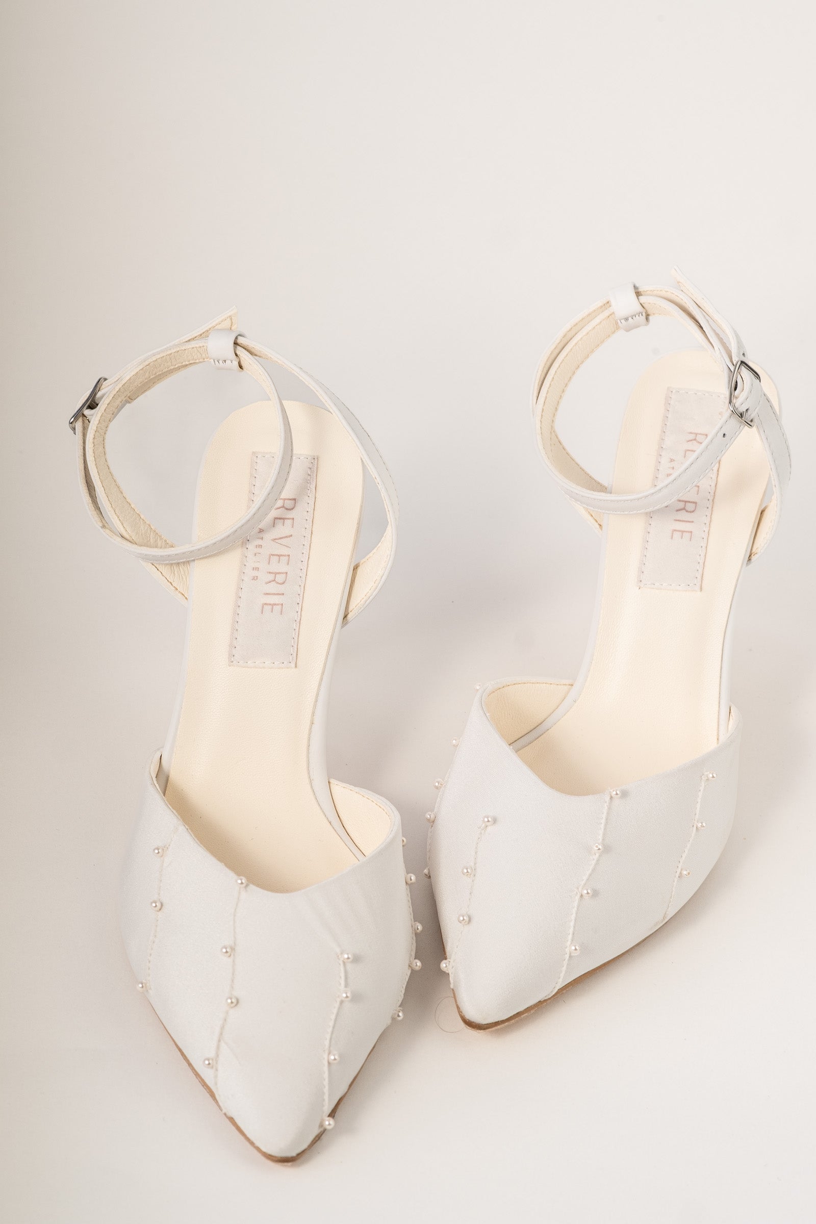 Pantofi de mireasa din matase cu perle LYRA