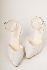 Pantofi de mireasa din matase cu perle LYRA