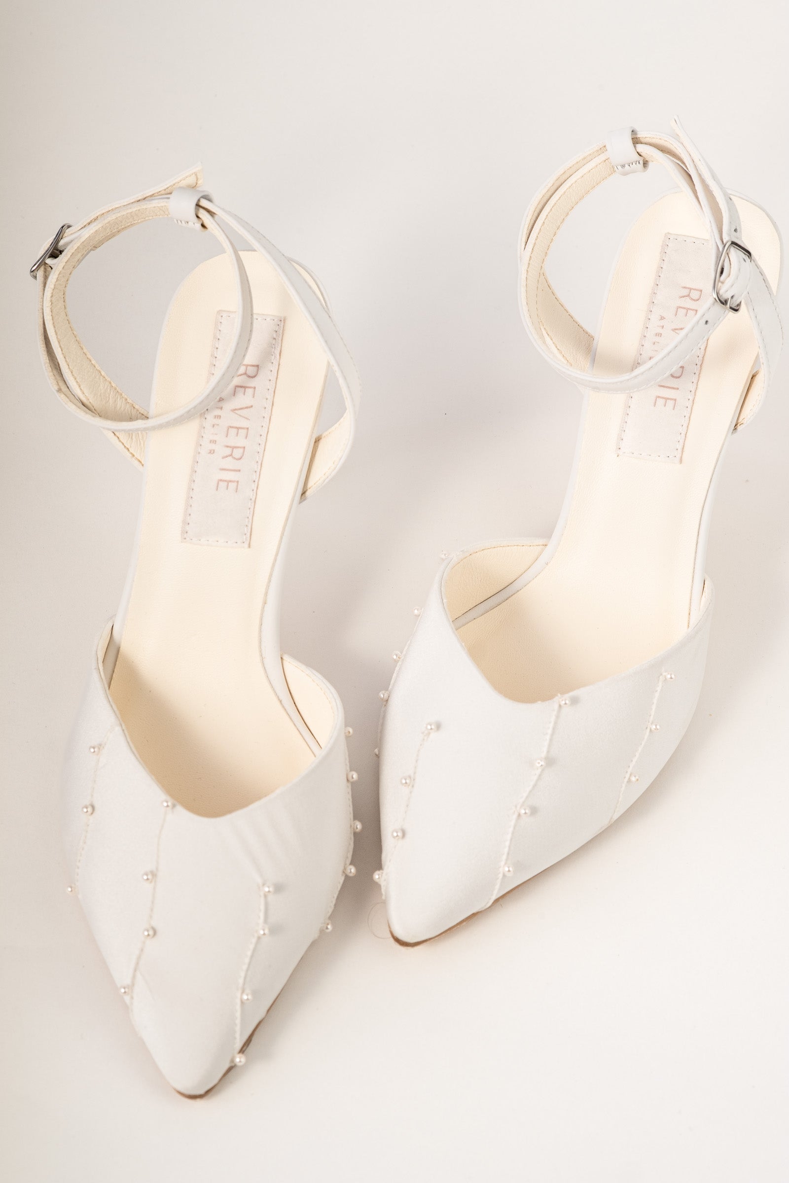 Pantofi de mireasa din matase cu perle LYRA