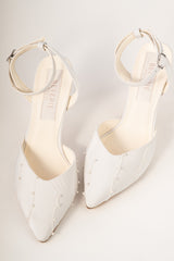 Pantofi de mireasa din matase cu perle LYRA