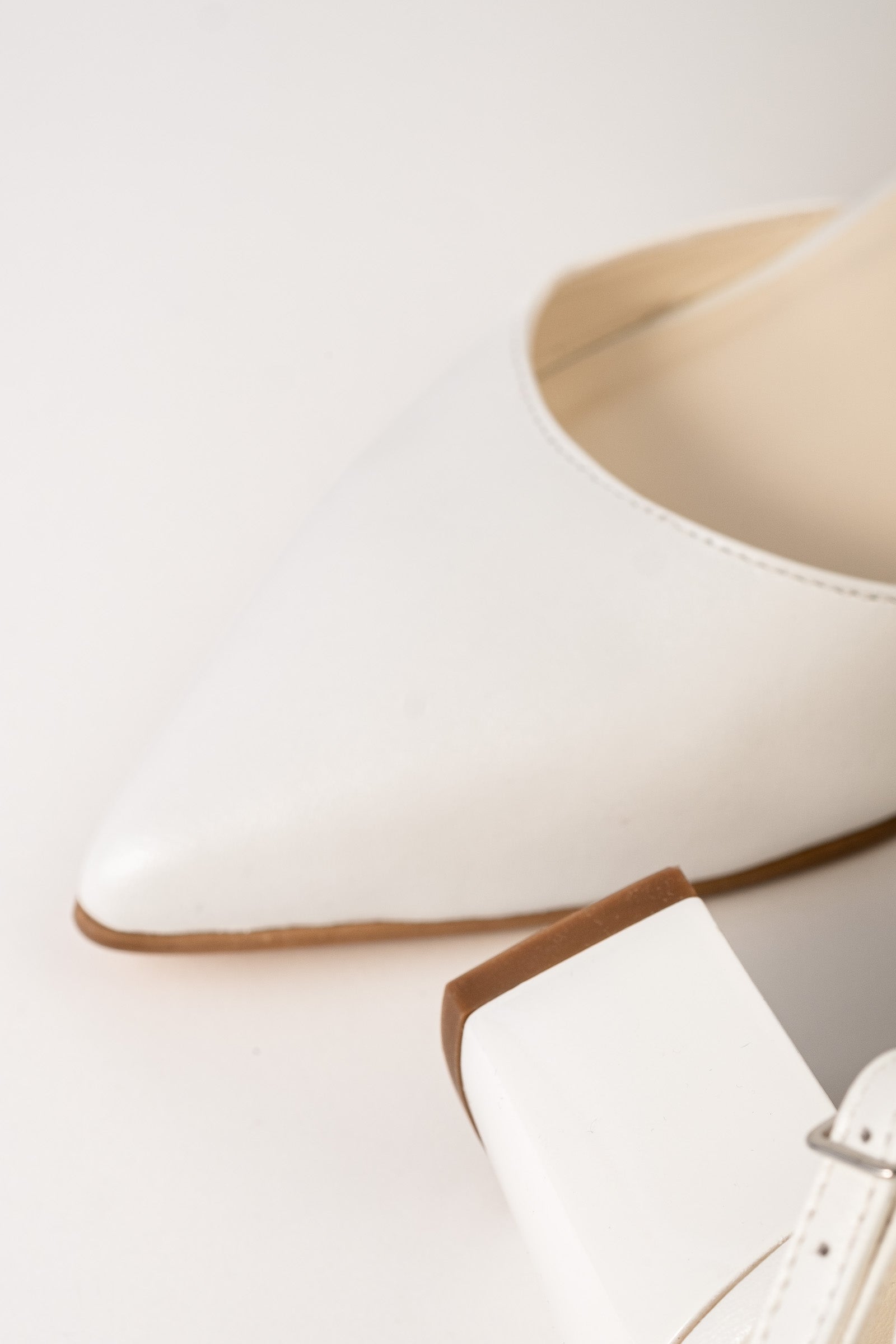 Pantofi de mireasa din piele alb satinat Iris