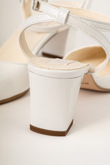 Pantofi de mireasa din piele alb satinat Iris