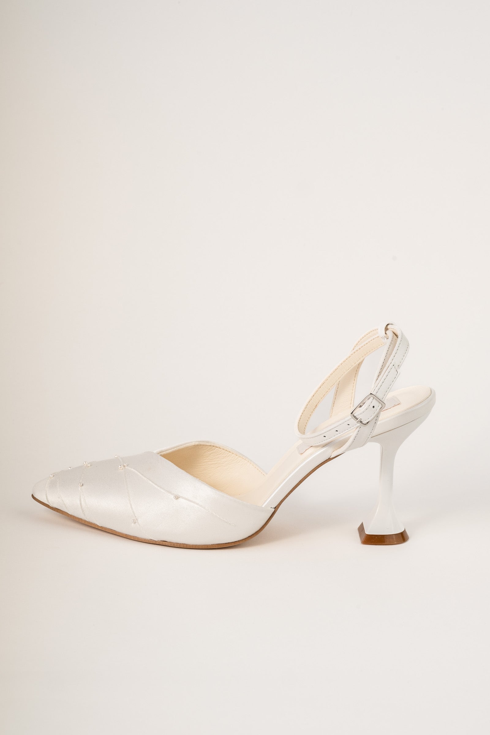 Pantofi de mireasa din piele si matase satinata Aveline