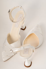 Pantofi de mireasa din piele si matase satinata Aveline