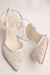 Pantofi mireasa cu broderie transparenta Allegra