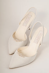 Pantofi mireasa matase si perle Selene