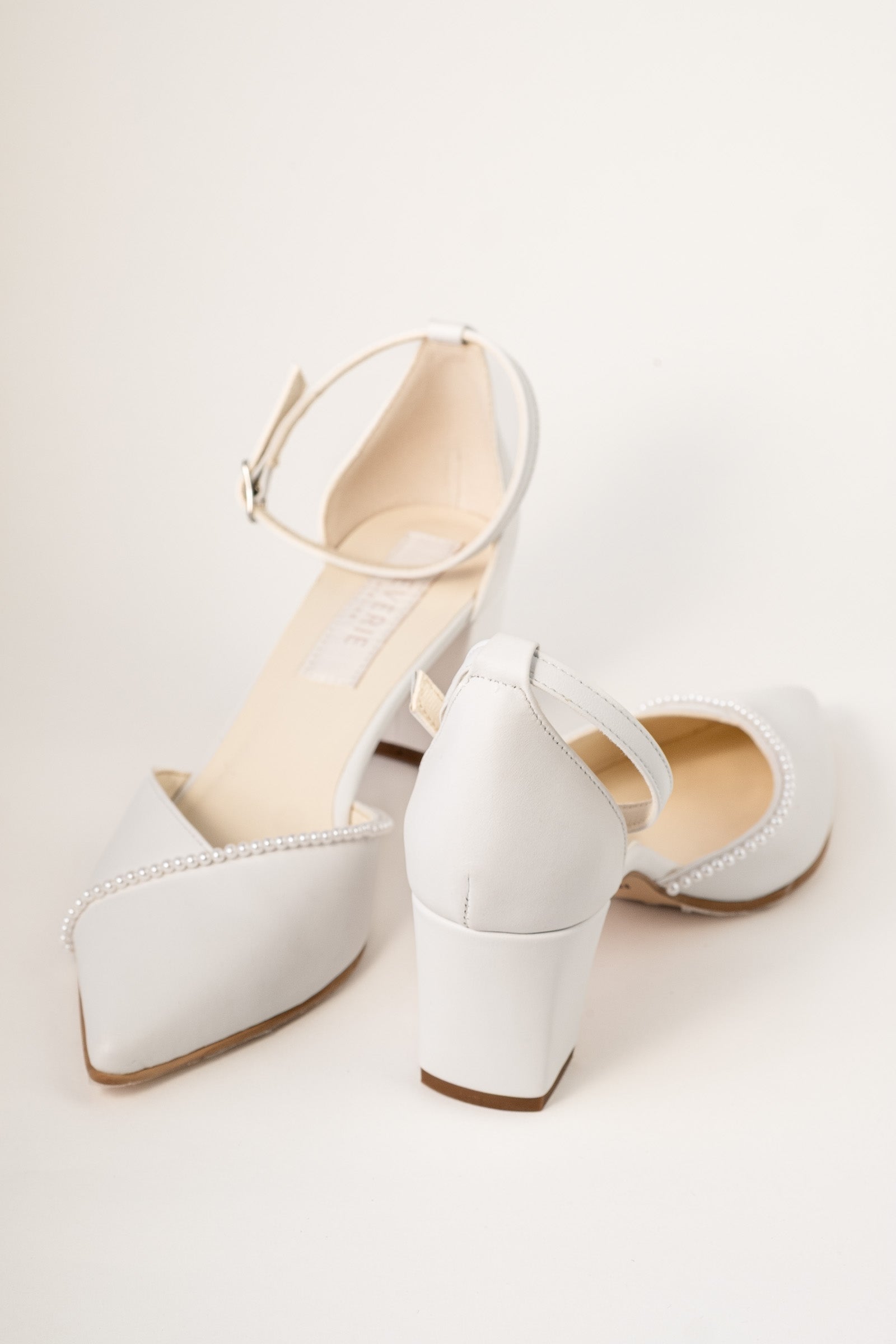 Pantofi mireasa piele cu perle Eira