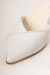 Pantofi mireasa piele cu perle Eira