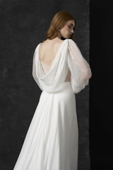 Rochie de mireasa din voal de matase Siona