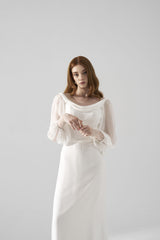 Rochie de mireasă din voal de mătase Siona