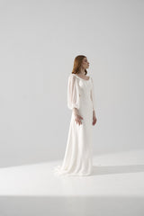 Rochie de mireasa din voal de matase Siona