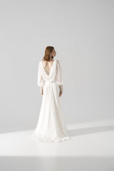 Rochie de mireasa din voal de matase Siona