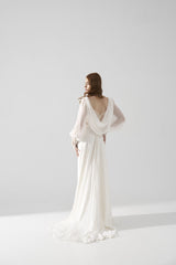 Rochie de mireasa din voal de matase Siona