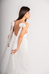 Rochie midi cununie civila cu crapatura pe picior Ingrid