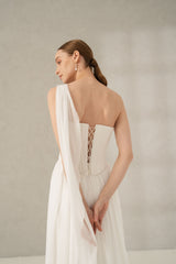 Rochie mireasa corset si voal Caterina