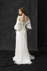 Rochie mireasa cu maneci cazute Kora