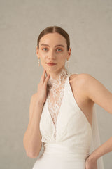 Rochie mireasa halter dantela Beatrice