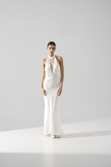 Rochie mireasa halter satin matase Bria