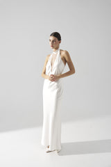 Rochie mireasa halter satin matase Bria