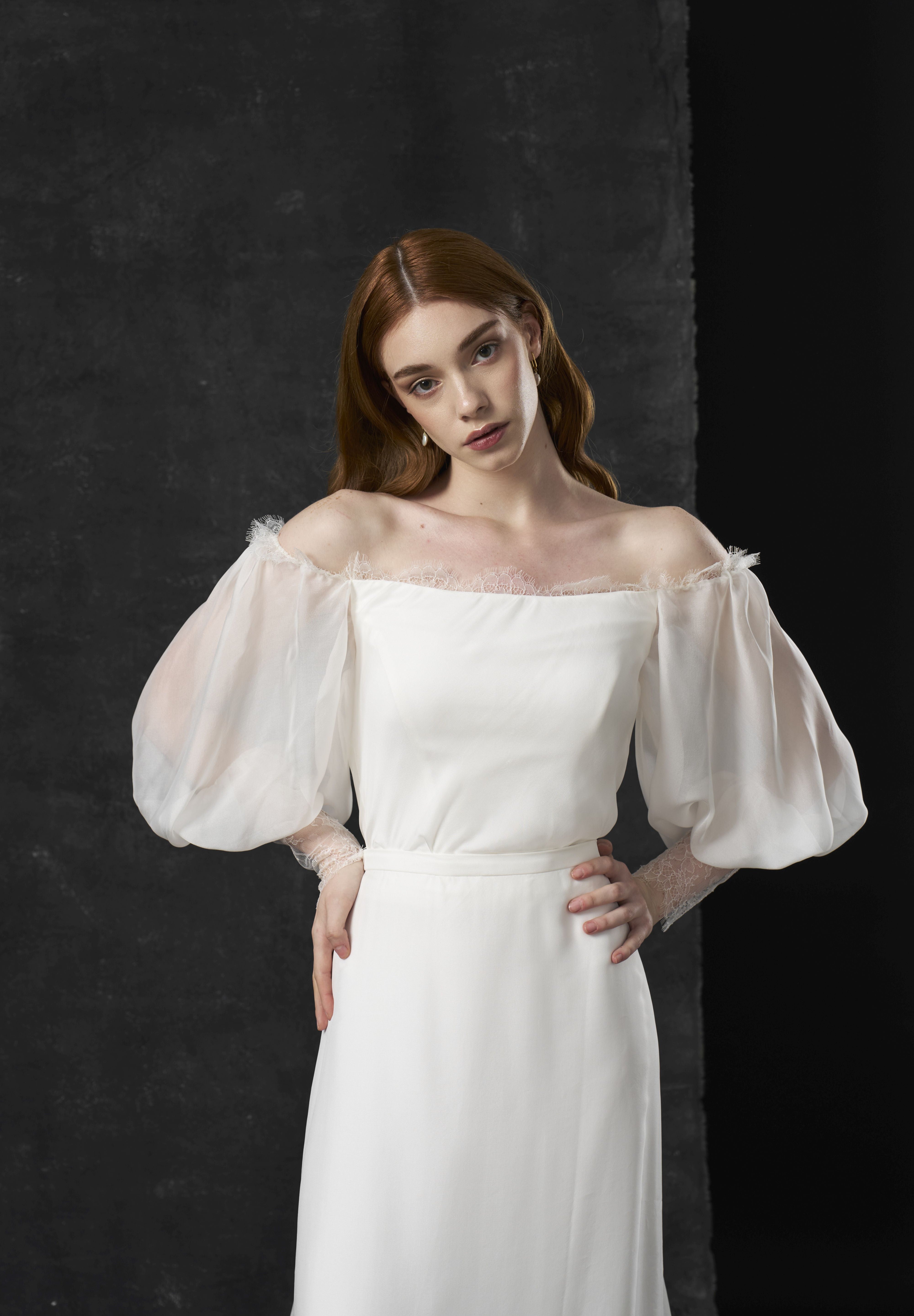 Rochie mireasa maneci Eris