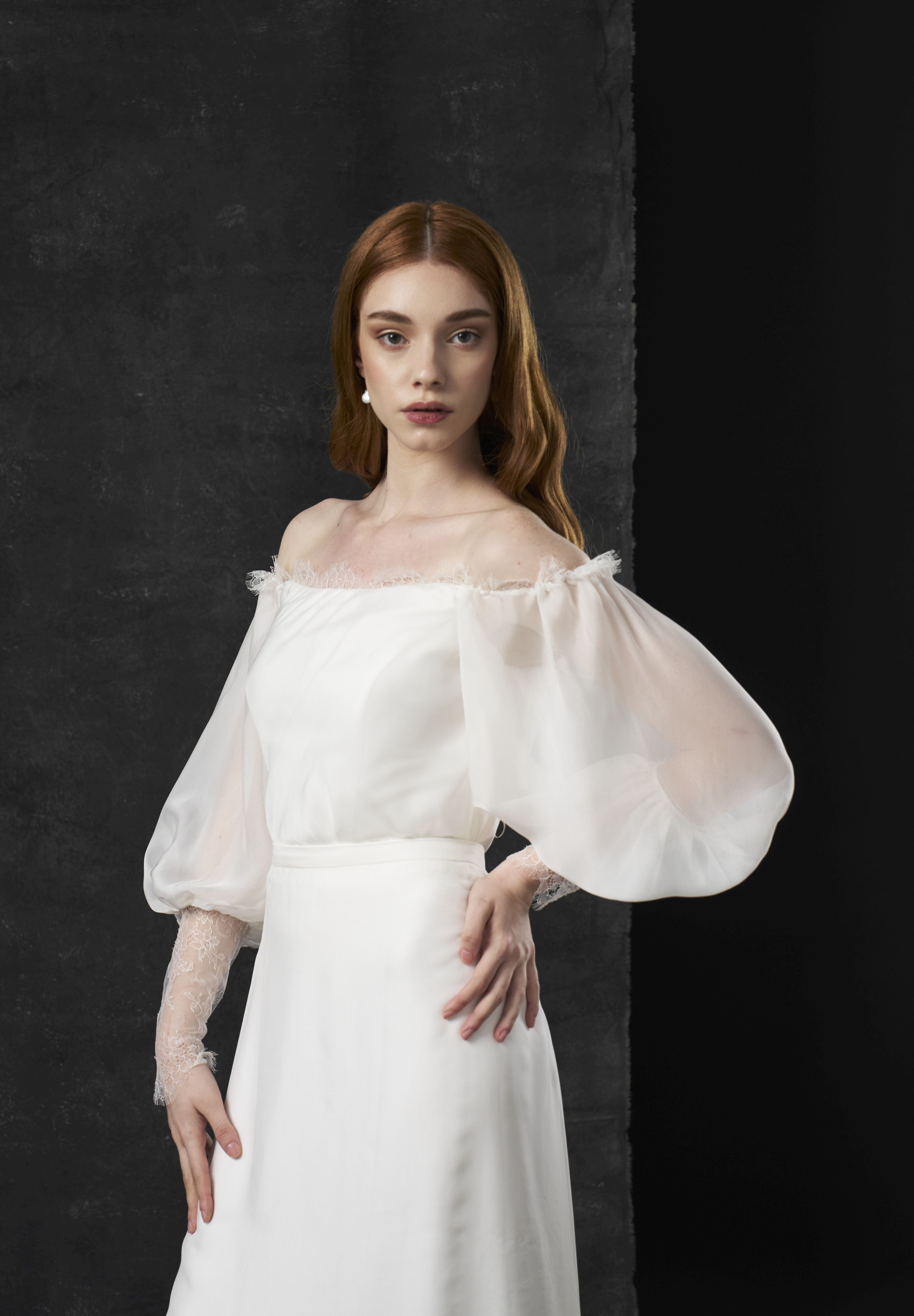 Rochie mireasa maneci Eris