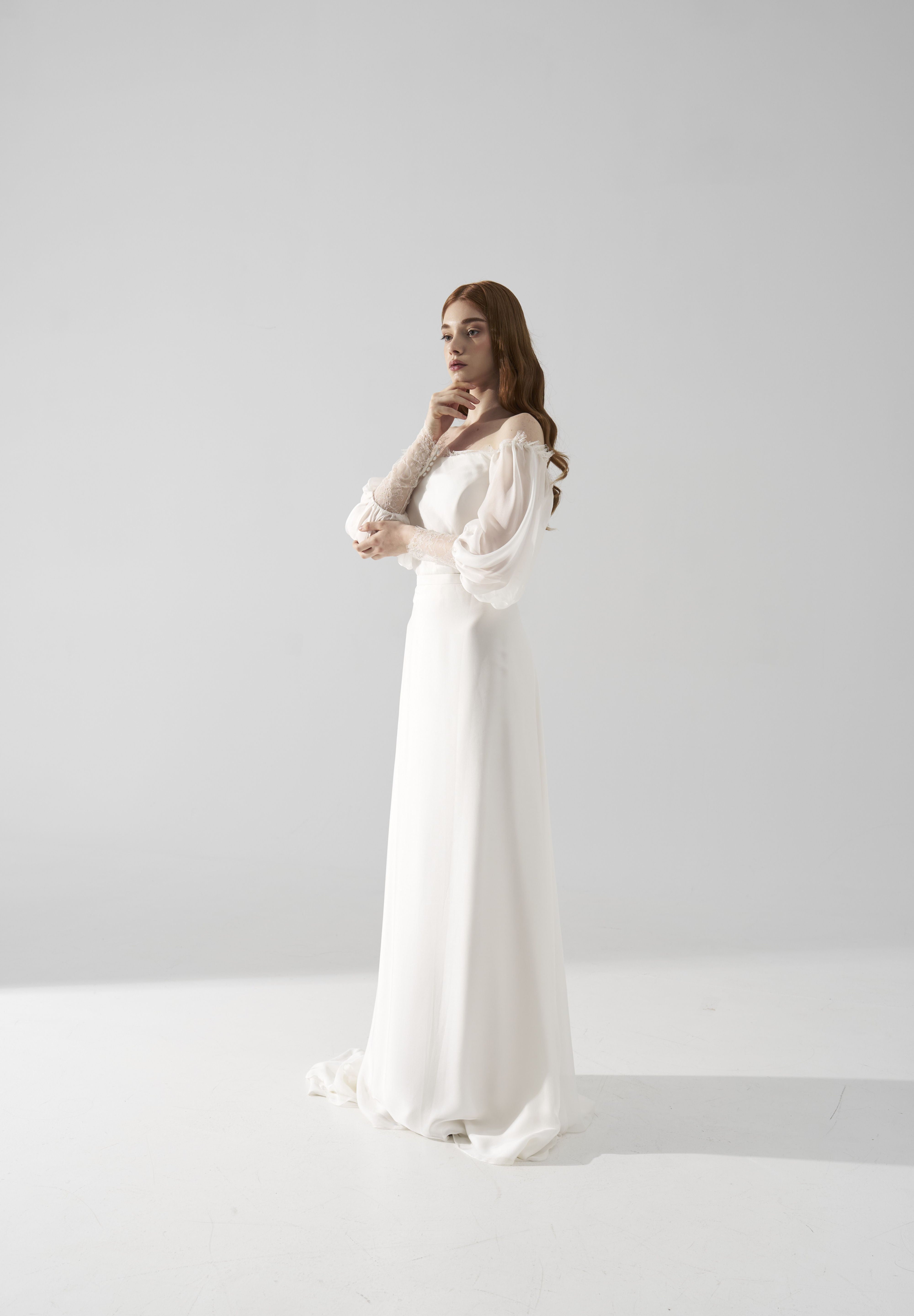 Rochie mireasa maneci Eris