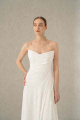 Rochie mireasa matase drapata Eleonor