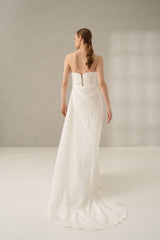 Rochie mireasa matase drapata Eleonor