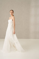 Rochie mireasa matase drapata Eleonor