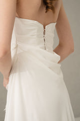 Rochie mireasa matase drapata Eleonor