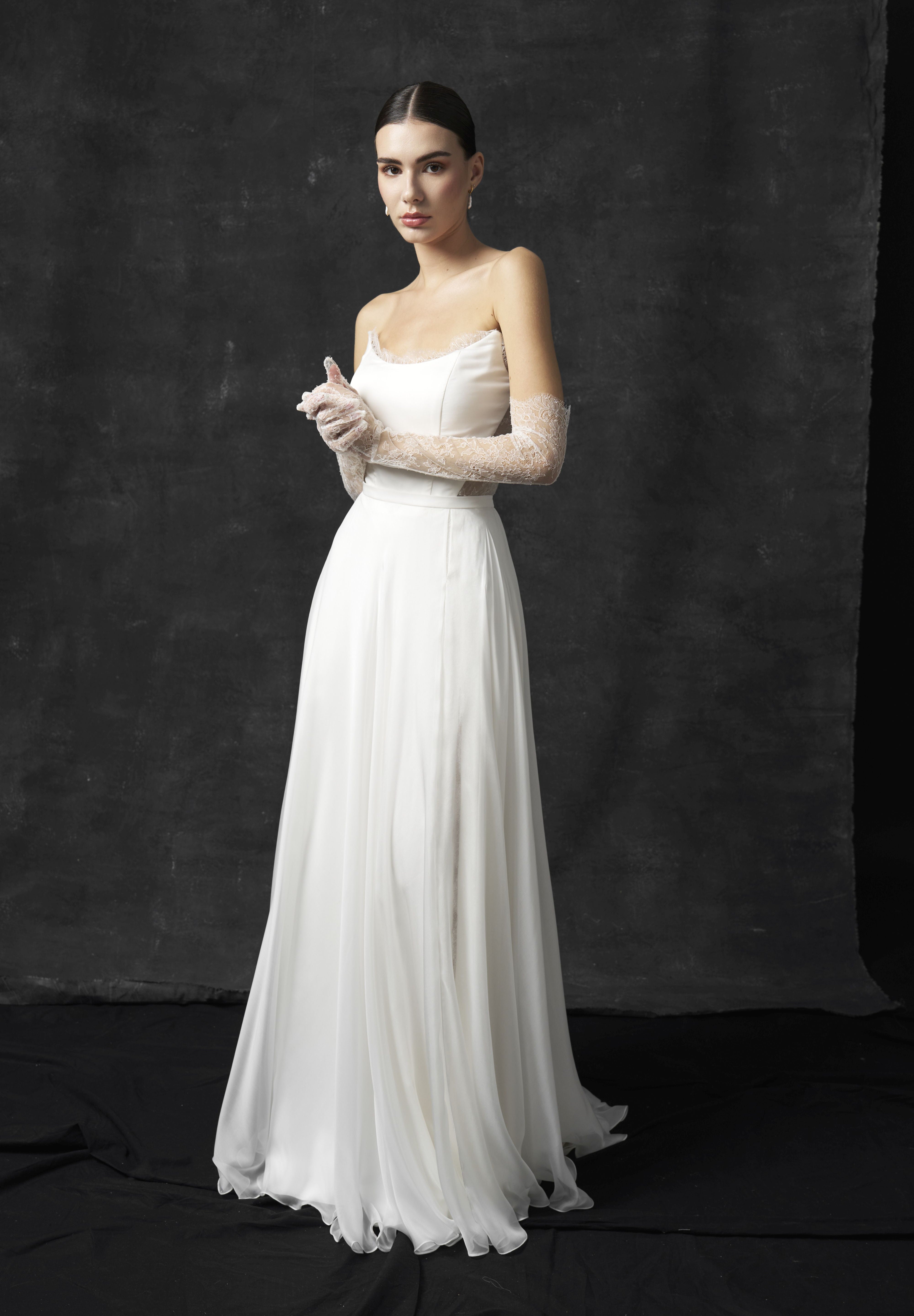 Rochie mireasa matase si dantela Brisa