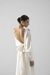 Rochie mireasa satin cu maneci Hera