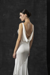 Rochie mireasa satin matase perle Ayla