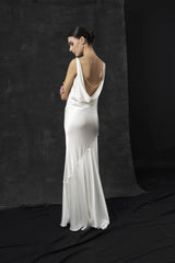 Rochie mireasa satin matase perle Ayla