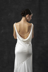 Rochie mireasa satin matase perle Ayla