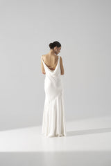 Rochie mireasa satin matase perle Ayla